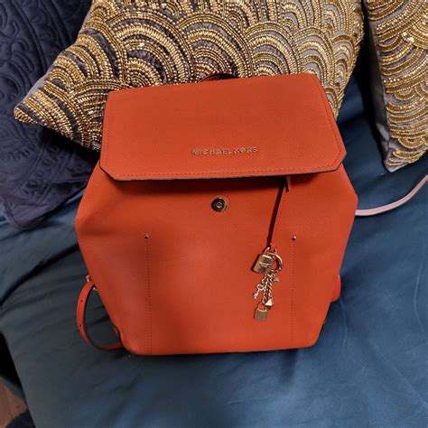 bright orange michael kors purse|Michael Kors orange backpack.